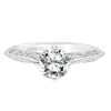 Artcarved Bridal Mounted with CZ Center Vintage Filigree Solitaire Engagement Ring Laurette 14K White Gold