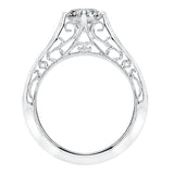 Artcarved Bridal Unmounted No Stones Vintage Filigree Solitaire Engagement Ring Laurette 14K White Gold