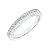 Artcarved Bridal Mounted with Side Stones Vintage Heritage Diamond Wedding Band Velma 14K White Gold