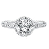 Artcarved Bridal Mounted with CZ Center Vintage Filigree Halo Engagement Ring Eris 14K White Gold