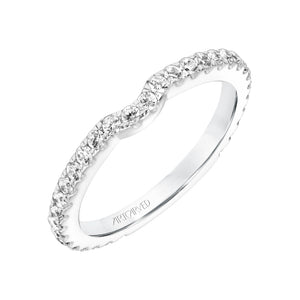 Artcarved Bridal Mounted with Side Stones Classic Diamond Wedding Band Constance 14K White Gold