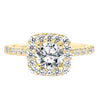 Artcarved Bridal Semi-Mounted with Side Stones Classic Halo Engagement Ring Lenore 14K Yellow Gold