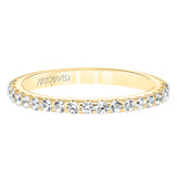 Artcarved Bridal Mounted with Side Stones Classic Halo Diamond Wedding Band Lenore 14K Yellow Gold