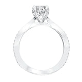 Artcarved Bridal Mounted with CZ Center Classic Diamond Engagement Ring Zelda 14K White Gold
