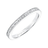 Artcarved Bridal Mounted with Side Stones Classic Diamond Wedding Band Rosalind 14K White Gold