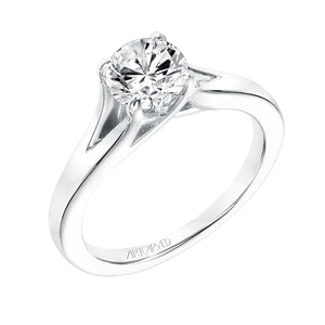 Artcarved Bridal Mounted with CZ Center Classic Solitaire Engagement Ring Kathleen 14K White Gold