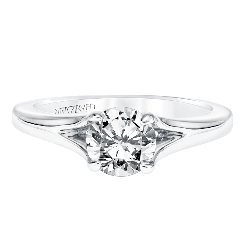 Artcarved Bridal Unmounted No Stones Classic Solitaire Engagement Ring Kathleen 14K White Gold