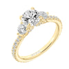 Artcarved Bridal Mounted with CZ Center Classic Diamond 3-Stone Engagement Ring Claudia 14K Yellow Gold