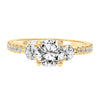 Artcarved Bridal Mounted with CZ Center Classic Diamond 3-Stone Engagement Ring Claudia 14K Yellow Gold