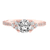 Artcarved Bridal Mounted with CZ Center Classic 3-Stone Engagement Ring Clio 14K Rose Gold