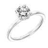 Artcarved Bridal Semi-Mounted with Side Stones Classic Solitaire Engagement Ring Erin 14K White Gold