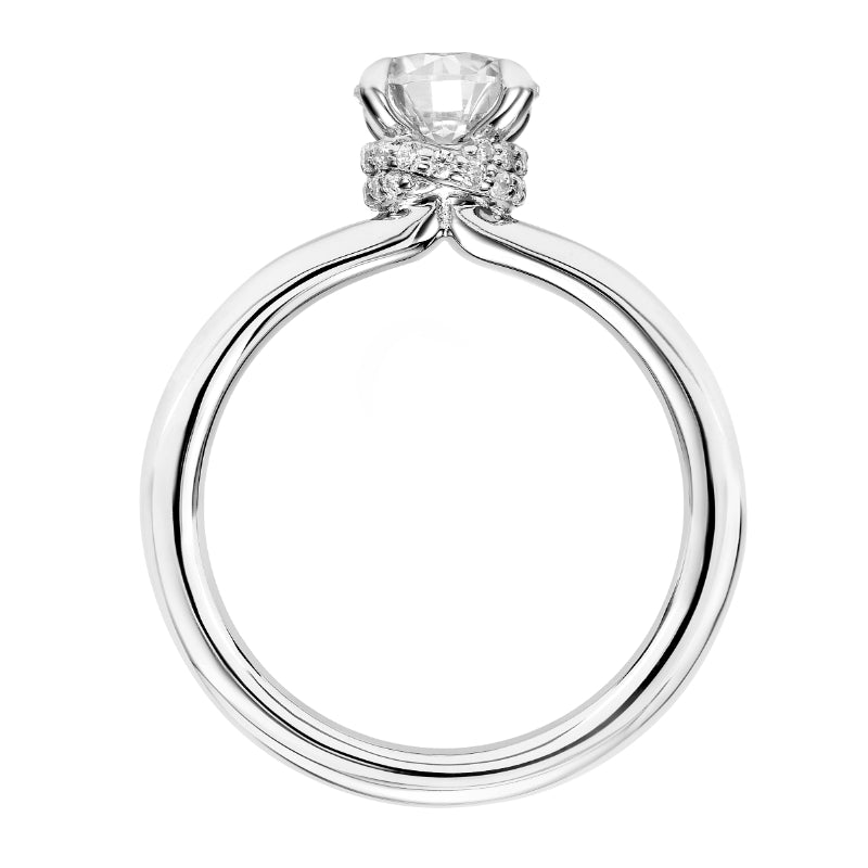 Artcarved Bridal Semi-Mounted with Side Stones Classic Solitaire Engagement Ring Erin 14K White Gold