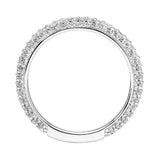 Artcarved Bridal Mounted with Side Stones Classic Pave Diamond Wedding Band Helena 14K White Gold