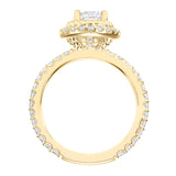 Artcarved Bridal Semi-Mounted with Side Stones Contemporary Rope Halo Engagement Ring Cara 14K Yellow Gold