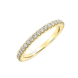 Artcarved Bridal Mounted with Side Stones Contemporary Rope Halo Diamond Wedding Band Cara 14K Yellow Gold