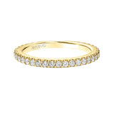 Artcarved Bridal Mounted with Side Stones Contemporary Rope Halo Diamond Wedding Band Cara 14K Yellow Gold