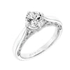 Artcarved Bridal Semi-Mounted with Side Stones Vintage Heritage Engagement Ring Gayla 14K White Gold