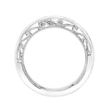 Artcarved Bridal Mounted with Side Stones Vintage Heritage Diamond Wedding Band Blanche 14K White Gold