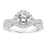 Artcarved Bridal Mounted with CZ Center Vintage Heritage Engagement Ring Lucinda 14K White Gold