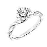 Artcarved Bridal Mounted with CZ Center Contemporary Twist Solitaire Engagement Ring Kassidy 14K White Gold
