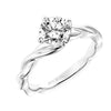 Artcarved Bridal Mounted with CZ Center Contemporary Twist Solitaire Engagement Ring Kassidy 14K White Gold