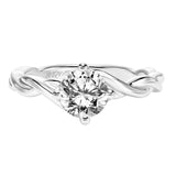 Artcarved Bridal Mounted with CZ Center Contemporary Twist Solitaire Engagement Ring Kassidy 14K White Gold