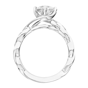 Artcarved Bridal Mounted with CZ Center Contemporary Twist Solitaire Engagement Ring Kassidy 14K White Gold