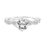 Artcarved Bridal Mounted with CZ Center Contemporary Twist Diamond Engagement Ring Becca 14K White Gold