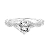 Artcarved Bridal Mounted with CZ Center Contemporary Twist Diamond Engagement Ring Becca 14K White Gold