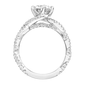 Artcarved Bridal Mounted with CZ Center Contemporary Twist Diamond Engagement Ring Becca 14K White Gold