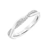 Artcarved Bridal Mounted with Side Stones Contemporary Floral Twist Diamond Wedding Band Tulip 18K White Gold