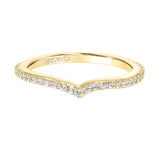Artcarved Bridal Mounted with Side Stones Contemporary Floral Twist Diamond Wedding Band Sunflower 14K Yellow Gold