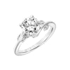 Artcarved Bridal Mounted with CZ Center Contemporary Floral Solitaire Engagement Ring Lilac 18K White Gold