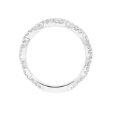 Artcarved Bridal Mounted with Side Stones Contemporary Floral 3-Stone Diamond Wedding Band Hyacinth 18K White Gold