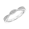 Artcarved Bridal Mounted with Side Stones Vintage Filigree Diamond Wedding Band Cornelia 18K White Gold