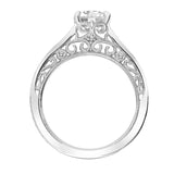 Artcarved Bridal Semi-Mounted with Side Stones Vintage Filigree Diamond Engagement Ring Vera 14K White Gold