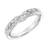 Artcarved Bridal Mounted with Side Stones Vintage Filigree Diamond Wedding Band Marion 18K White Gold