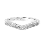 Artcarved Bridal Mounted with Side Stones Vintage Filigree Halo Diamond Wedding Band Liviana 14K White Gold