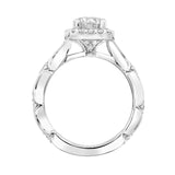 Artcarved Bridal Mounted with CZ Center Classic Halo Engagement Ring Tamara 18K White Gold