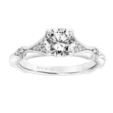 Artcarved Bridal Mounted with CZ Center Classic Diamond Engagement Ring Lorene 14K White Gold
