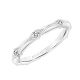 Artcarved Bridal Mounted with Side Stones Classic Diamond Wedding Band Lorene 14K White Gold