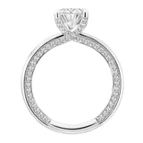 Artcarved Bridal Semi-Mounted with Side Stones Classic Diamond Engagement Ring Gigi 18K White Gold
