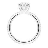 Artcarved Bridal Semi-Mounted with Side Stones Classic Engagement Ring Aubrey 14K White Gold