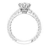 Artcarved Bridal Mounted with CZ Center Classic Engagement Ring Arabelle 14K White Gold