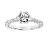 Artcarved Bridal Semi-Mounted with Side Stones Classic Engagement Ring Arabelle 14K White Gold