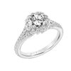 Artcarved Bridal Semi-Mounted with Side Stones Classic Halo Engagement Ring Luella 18K White Gold