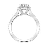 Artcarved Bridal Mounted with CZ Center Classic Halo Engagement Ring Clarissa 18K White Gold