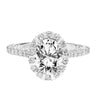 Artcarved Bridal Mounted with CZ Center Classic Halo Engagement Ring Clementine 18K White Gold