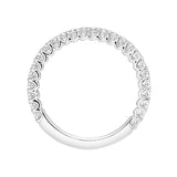 Artcarved Bridal Mounted with Side Stones Classic Halo Diamond Wedding Band Pamela 18K White Gold