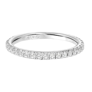 Artcarved Bridal Mounted with Side Stones Classic 3-Stone Diamond Wedding Band Rea 14K White Gold